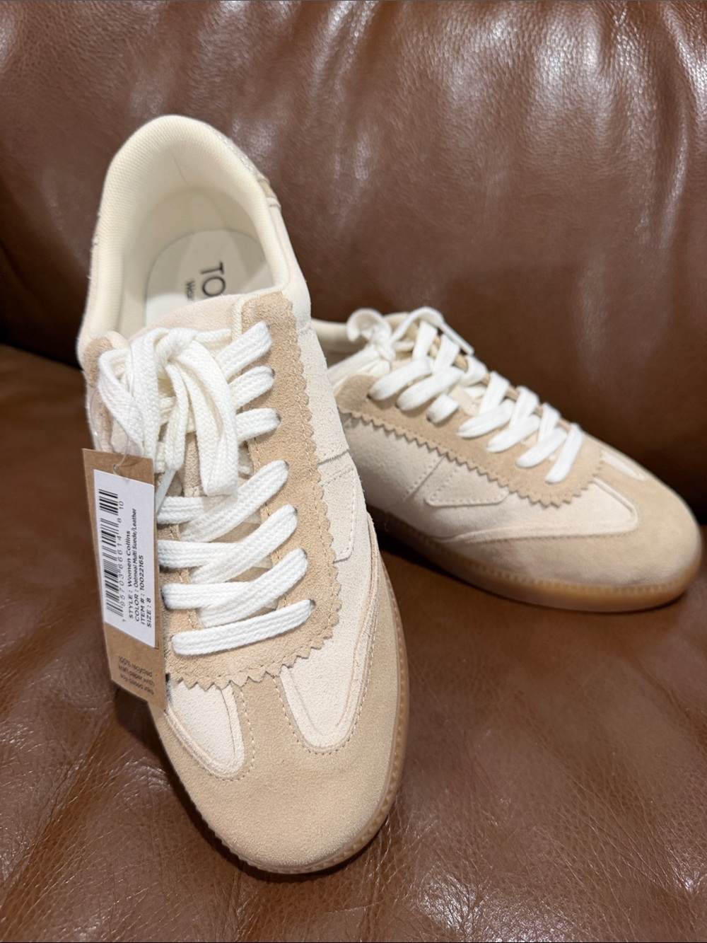 Toms Two-Tone Cream & Beige Suede Sneakers